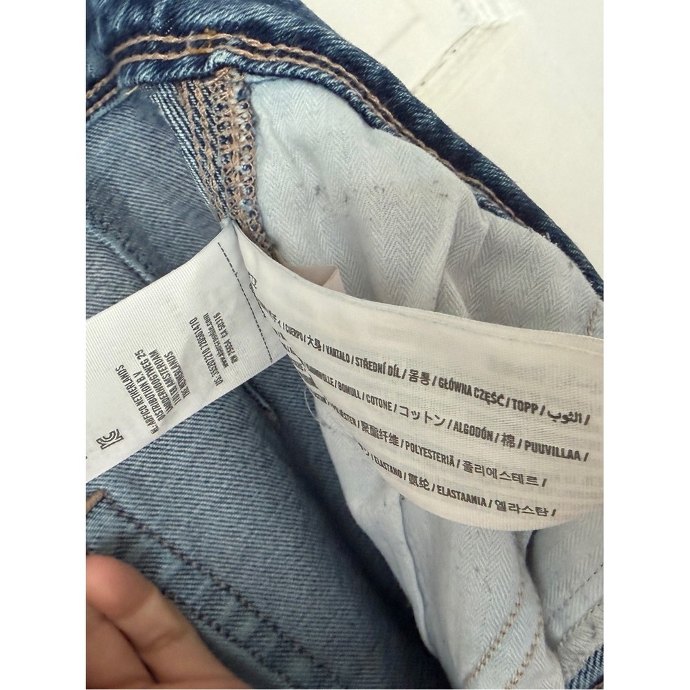 Hollister Ultra High Rise 80's Mom Jeans Vintage Stretch Button Fly Blue Denim - Picture 14 of 15